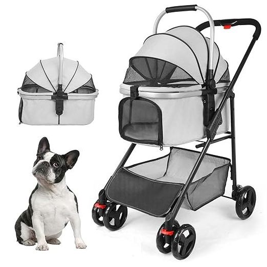 Dogs Aluminum Tube Pull Rod Pets Cart Pet Stroller Pet Carriers For Dogs Detachable Car Bag Travel