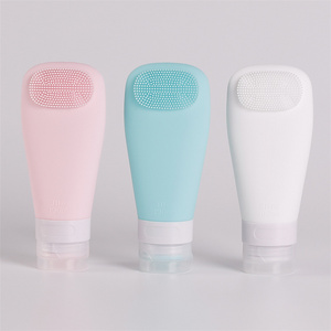 High Quality 90ML Traveling Portable Cosmetic Facial Cleanser Packaging Silica Gel Soft Tube with Brush