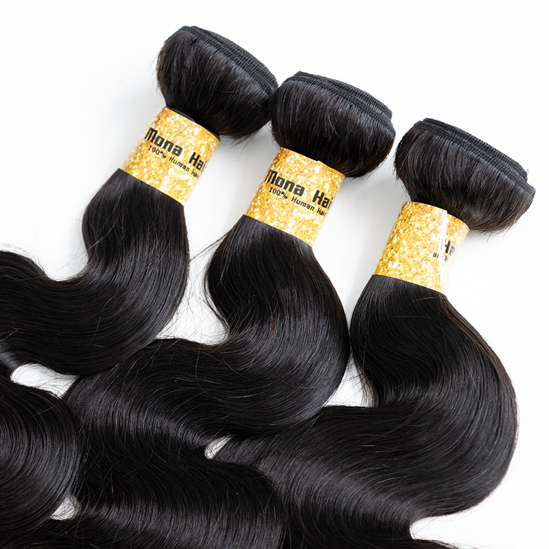 Wholesale 12a grade virgin human hair bundles natural color body wave extensions raw indian hair cuticle aligned double weft