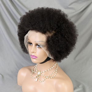 Cheap High Puff Afro Kinky Curly Wig Full Frontal 13x4 Short Bob Lace Front Wig Glueless Short Pixie Cut Human Hair Wigs