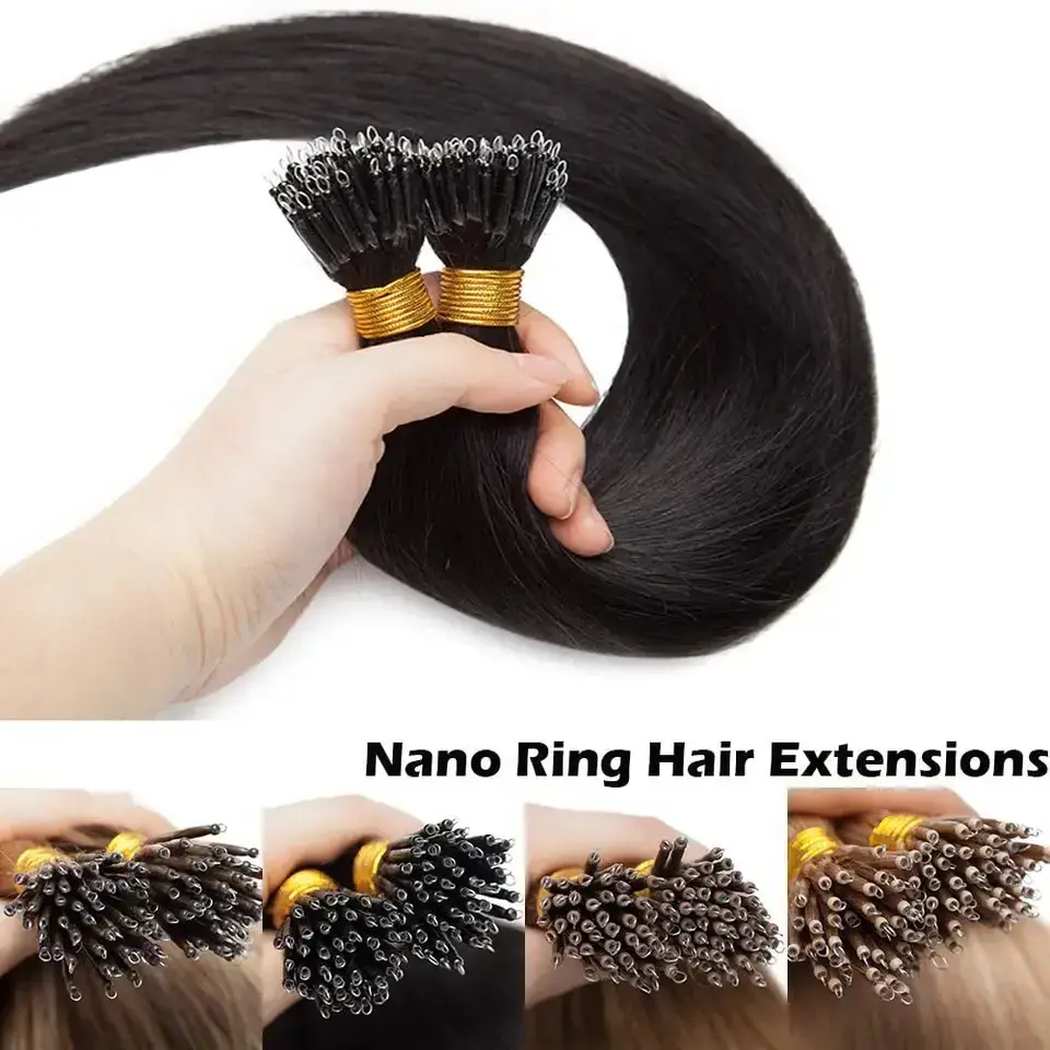 brazilian remy human hair microlinks hair extensions 10a grade micro loop ring hair extension