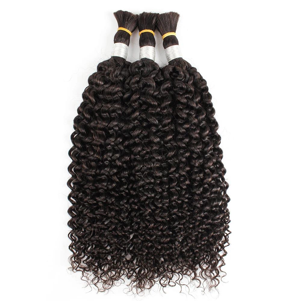 Wholesale Hair Vendors Brazilian Virgin Bundles Cuticle Aligned Hair Extension No Weft Afro Kinky Bulk Human Hair For Braiding