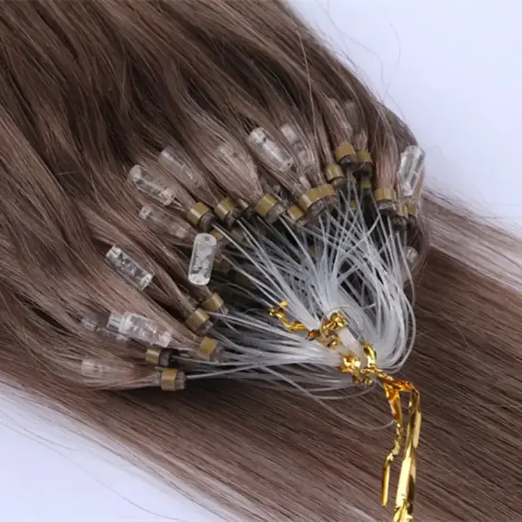 brazilian remy human hair microlinks hair extensions 10a grade micro loop ring hair extension