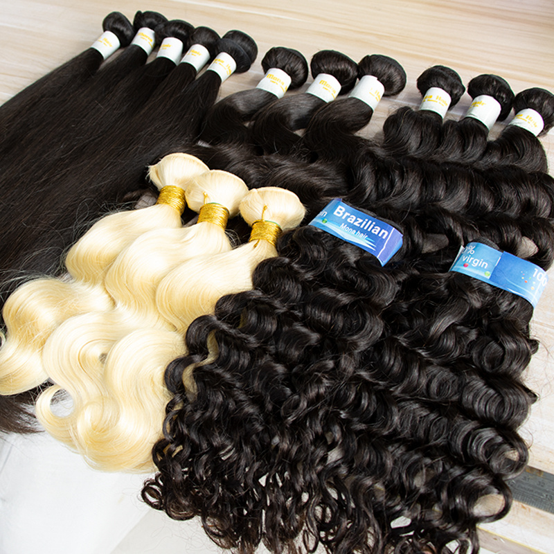 Double Drawn Virgin Hair Bundles Cuticle Aligned Soft Silky Human Hair 100g Unprocessed Brazilian Human Raw Hair Vendors