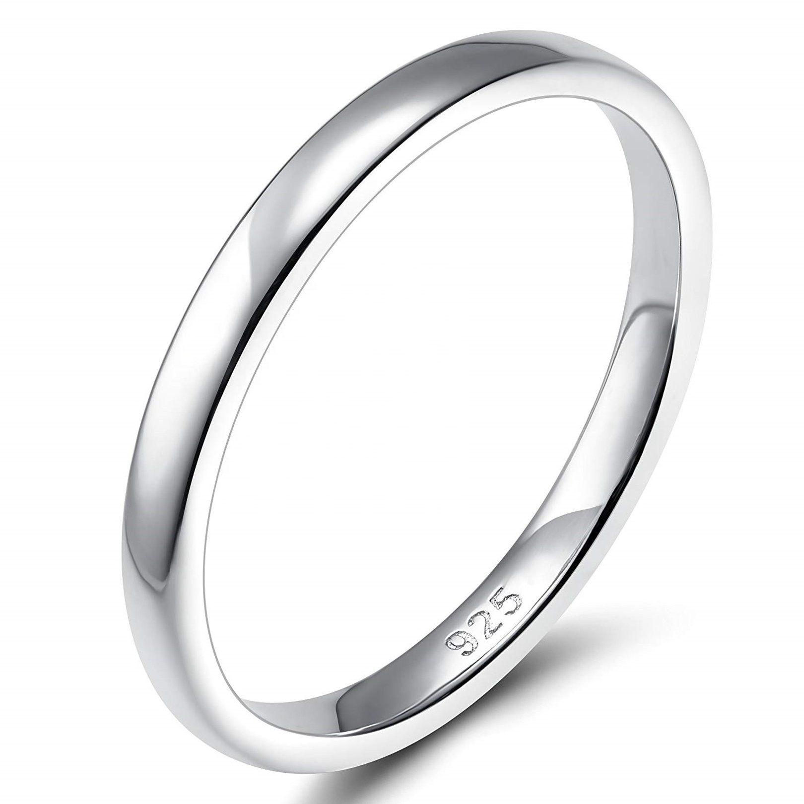 Latest Wedding Ring Designs Blank Plain 2mm 925 Sterling Silver Men's Women's Rings for Wedding