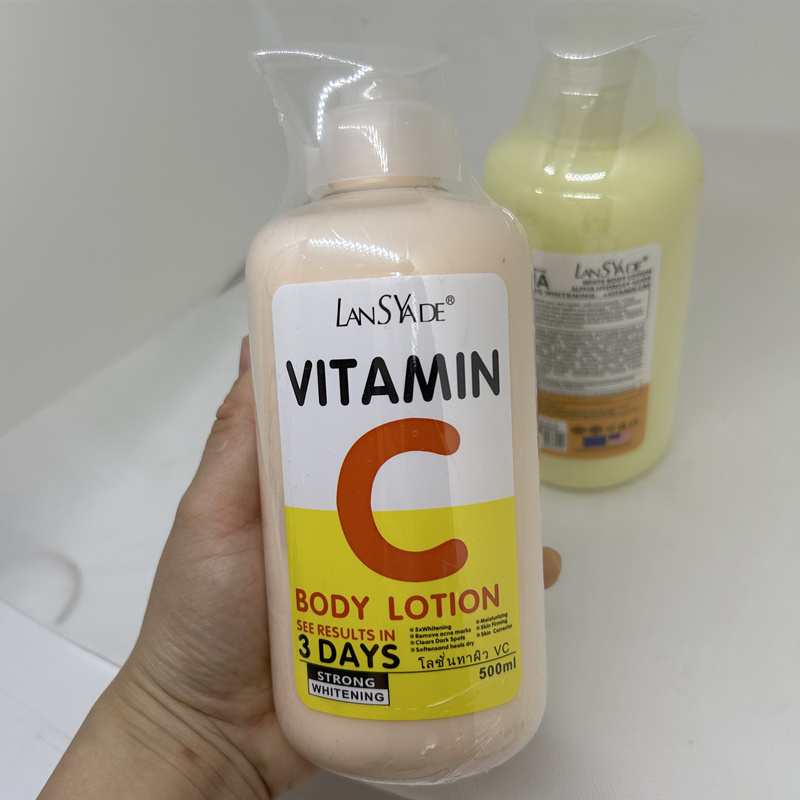 cosmetics products 500ml AHA Fruit Acid Body VE Brightening Moisturizing Whitening Body Lotion Hydroxy Acids Vitamin C lotion