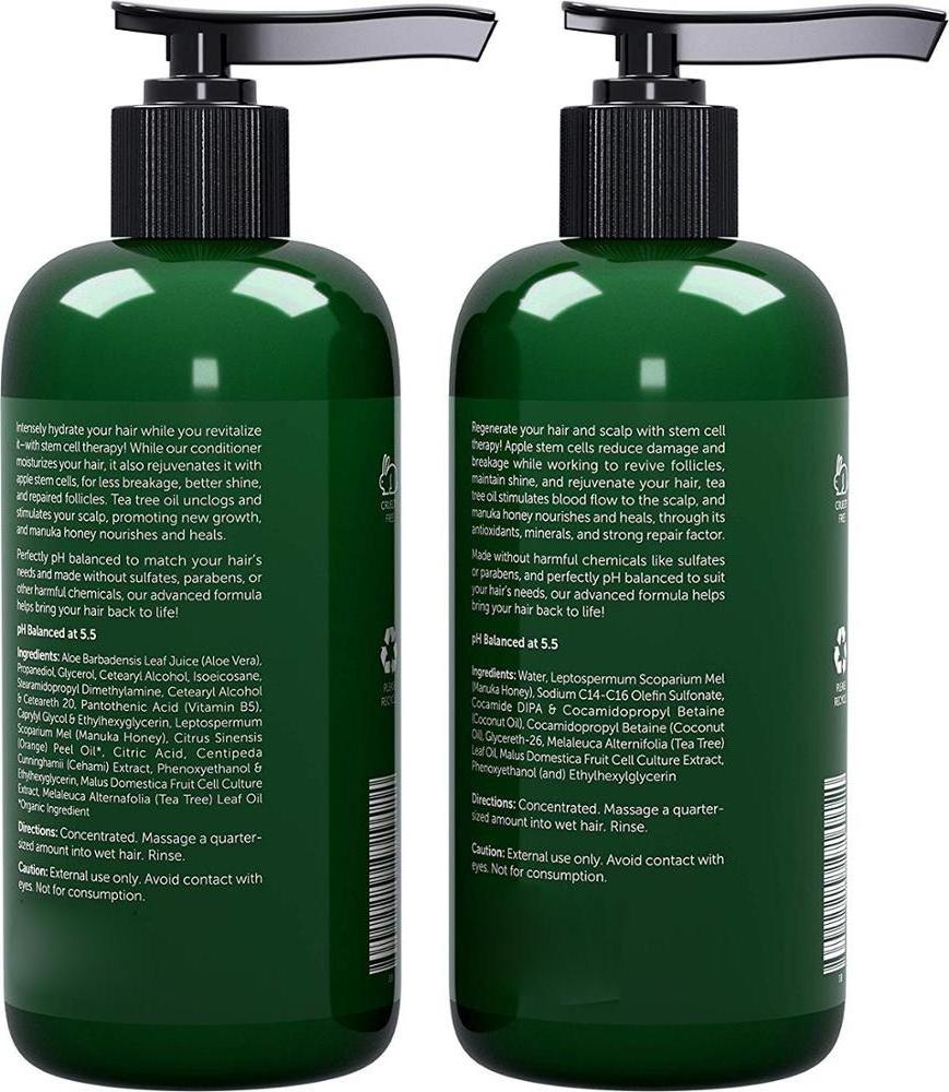 OEM Tea Tree Oil Shampoo Conditioner Set  With Manuka Honey & Stem Cells For Anti Dandruff Treatment