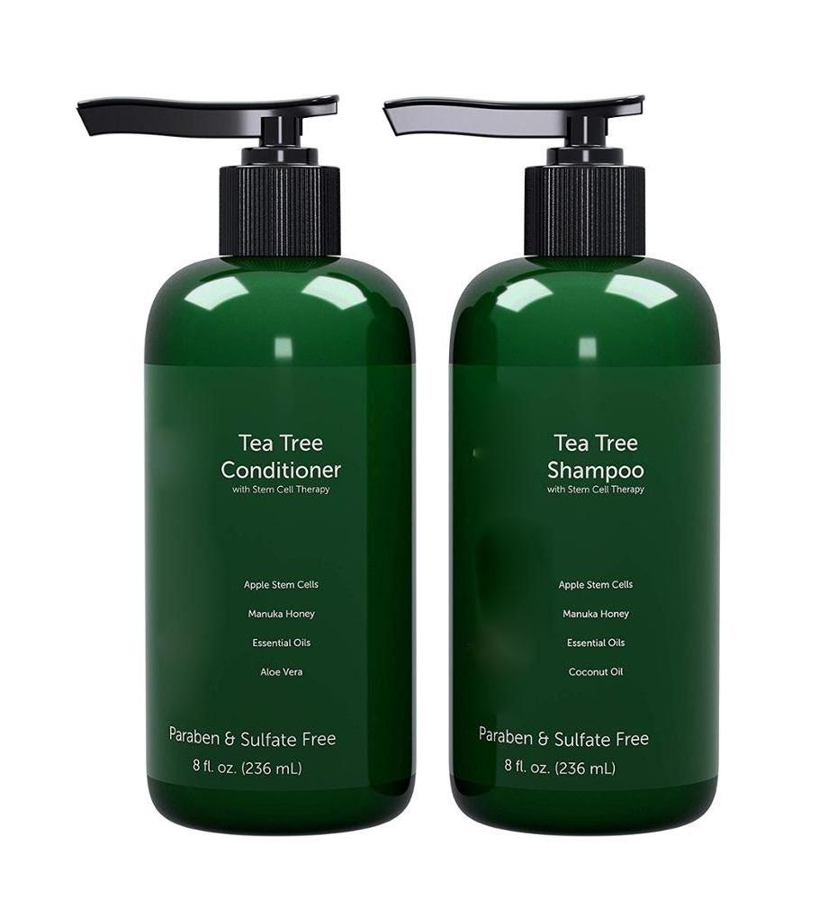 OEM Tea Tree Oil Shampoo Conditioner Set  With Manuka Honey & Stem Cells For Anti Dandruff Treatment