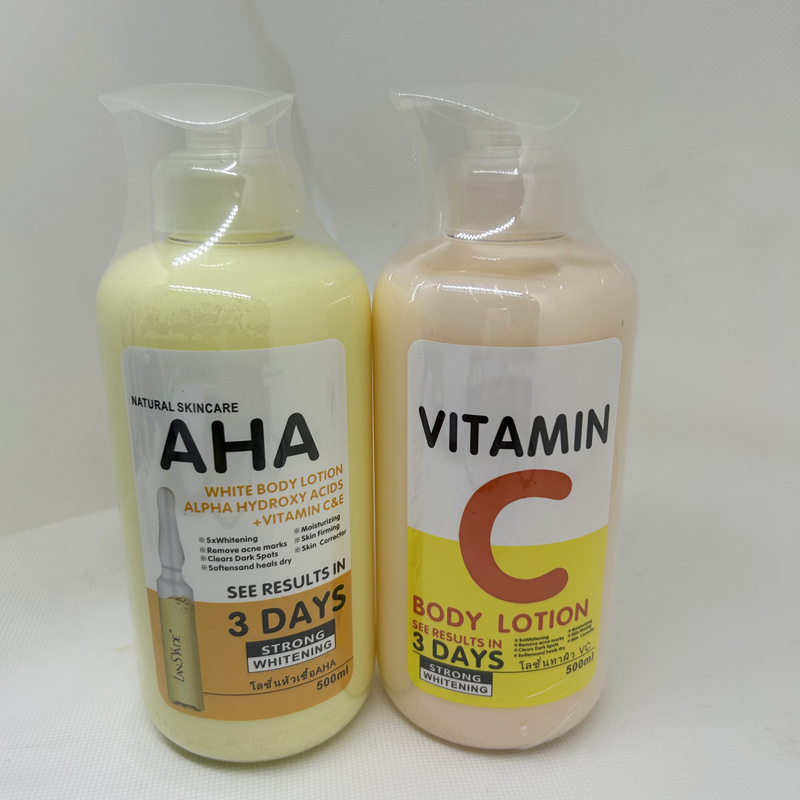 cosmetics products 500ml AHA Fruit Acid Body VE Brightening Moisturizing Whitening Body Lotion Hydroxy Acids Vitamin C lotion