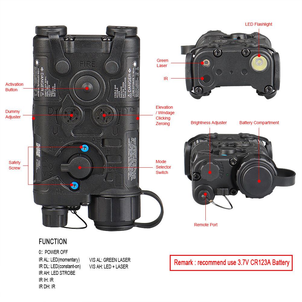 Hunting  Flashlight Combo Aiming Green Laser with  IR  GZ15-0149