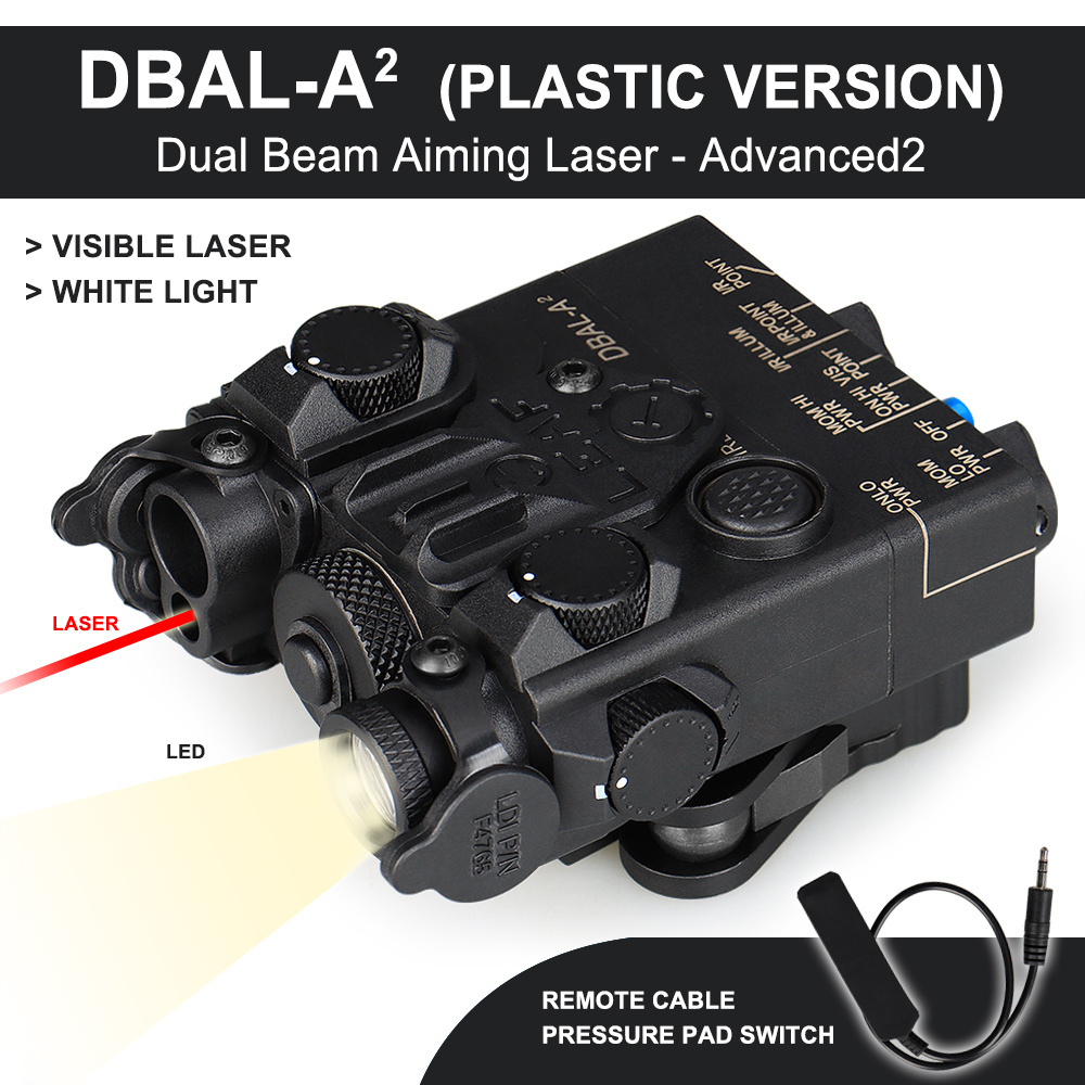 Tactical Hunting flashlight nylon version DBAL-A2 Red Laser Dual Beam Aiming Red Laser led white light GZ15-0139