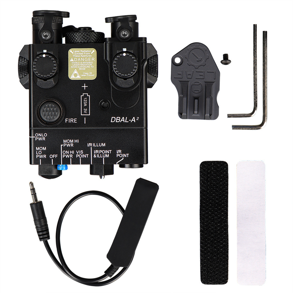 DBAL-A2 Dual Beam Aiming Laser IR &Green Laser LED White Light Illuminator Plastic Version w/ Remote Battery Box Switch