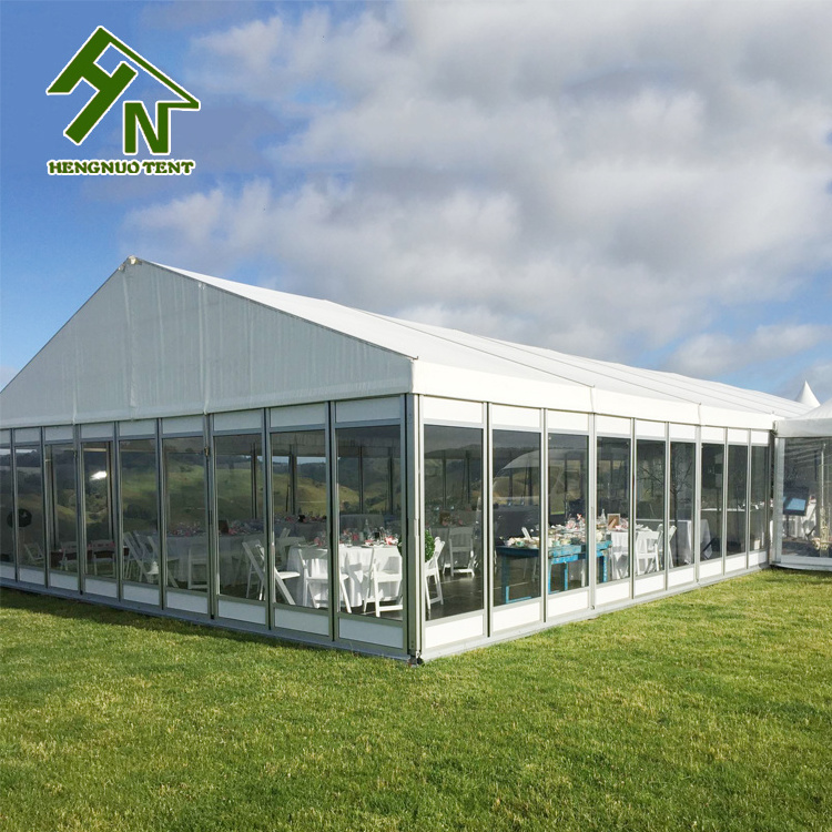 Aluminum Structure Luxury Outdoor 500 People Wedding Tent With Glass Wall