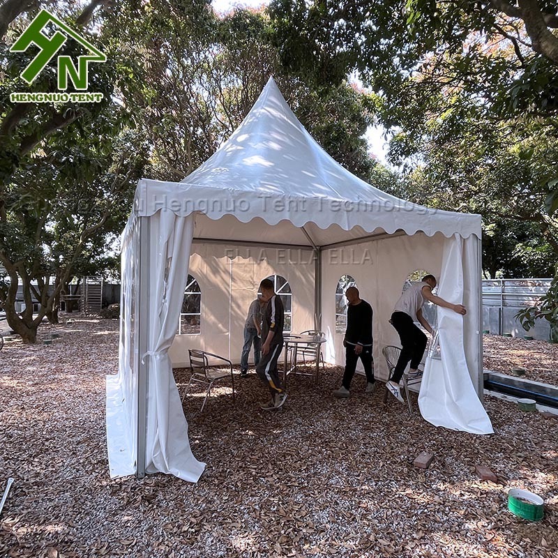 Factory Price 4x4m 5x5m Pagoda Canopy Gazebo Church Tent With UV Resistant White and Clear PVC