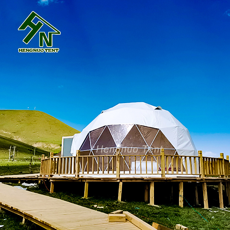 Best price 6m diameter tourist resort hotel dome tents camp prefab homes for sale