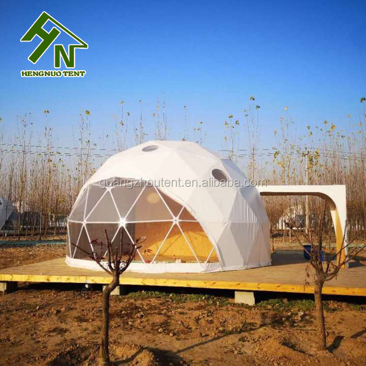 6M 7M 8M Diameter Cozy Outdoor Resort Hotel Camping Dome Tents with Wooden Floor Platform