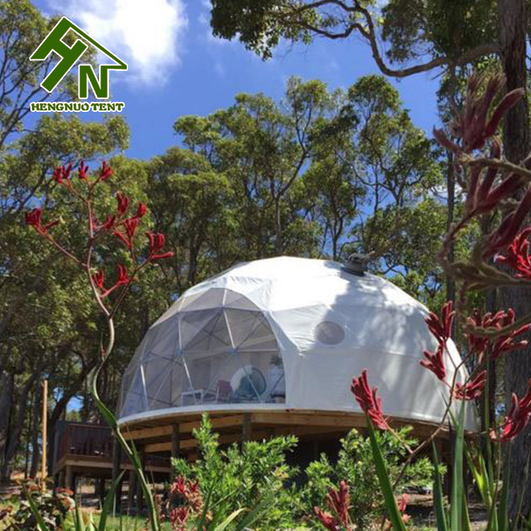 Outdoor Camping Luxury Prefab House Family Glamping Geodesic Dome Tent For Resorts