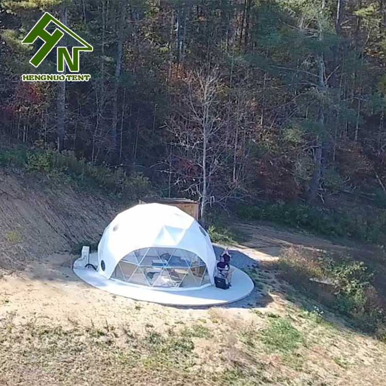 Outdoor Camping Luxury Prefab House Family Glamping Geodesic Dome Tent For Resorts