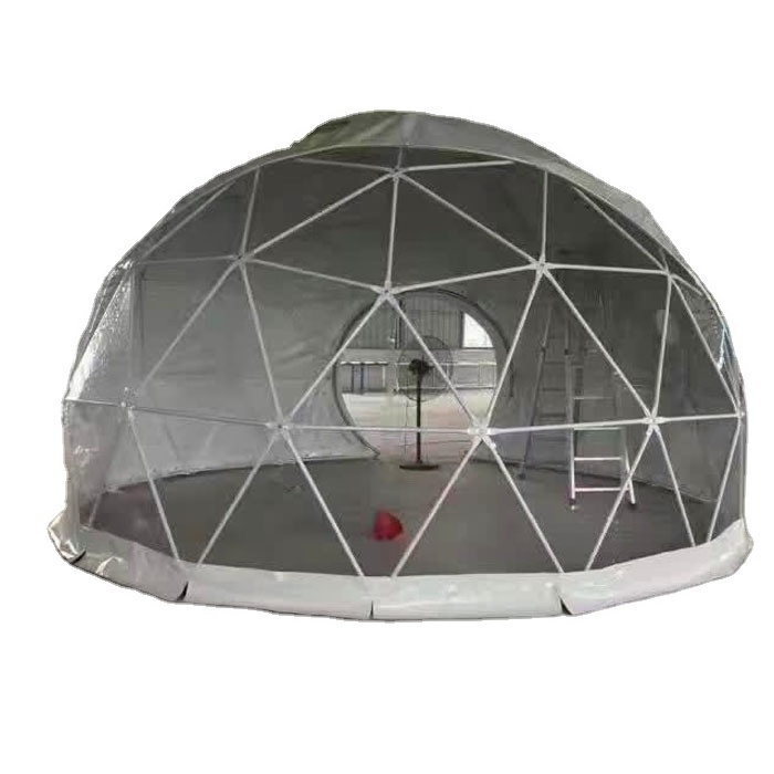 Steel Frame White Transparent PVC Garden Igloo Geodesic Dome Tents For camping green house