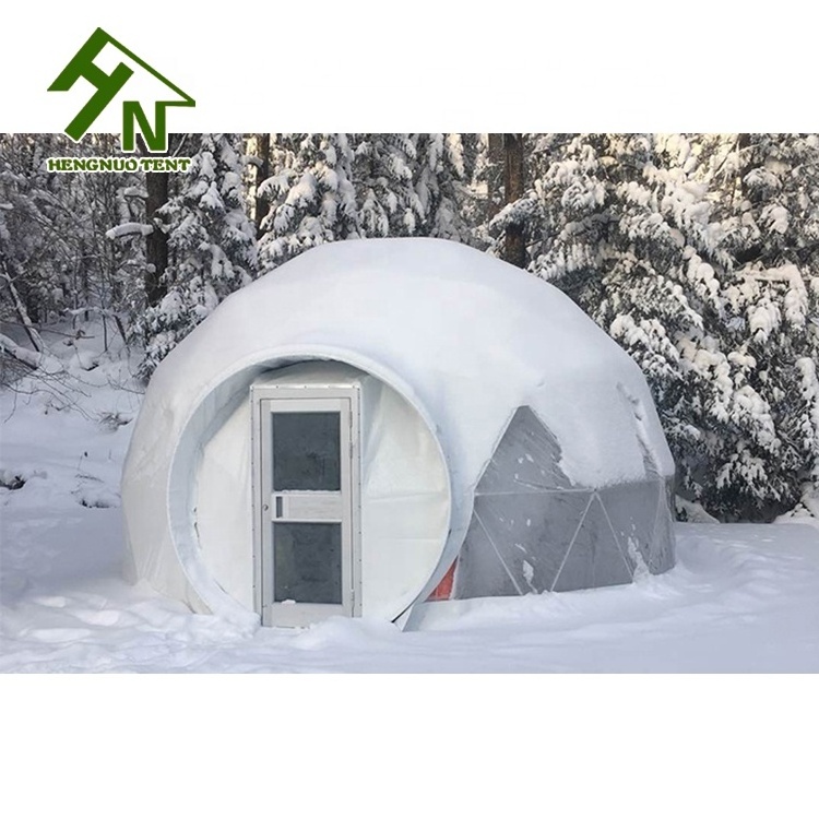 Outdoor 6M luxury prefab house camping dome igloo glamping yurt tents with waterproof canvas