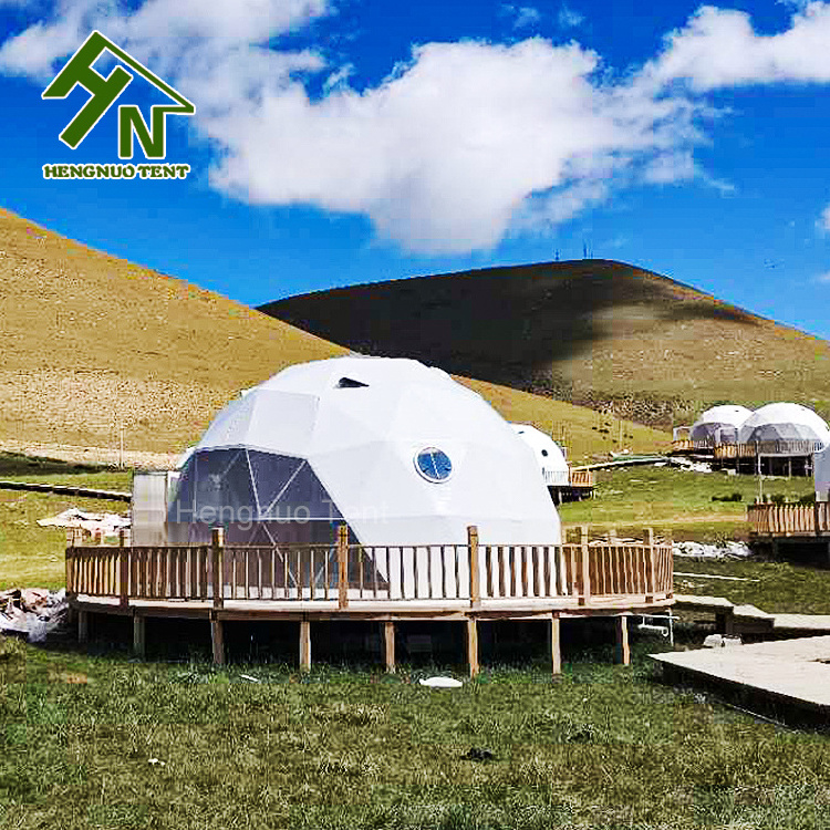 Best price 6m diameter tourist resort hotel dome tents camp prefab homes for sale