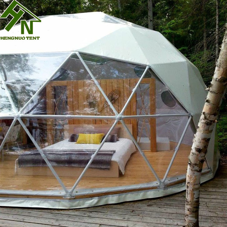 Steel Frame White Transparent PVC Garden Igloo Geodesic Dome Tents For camping green house