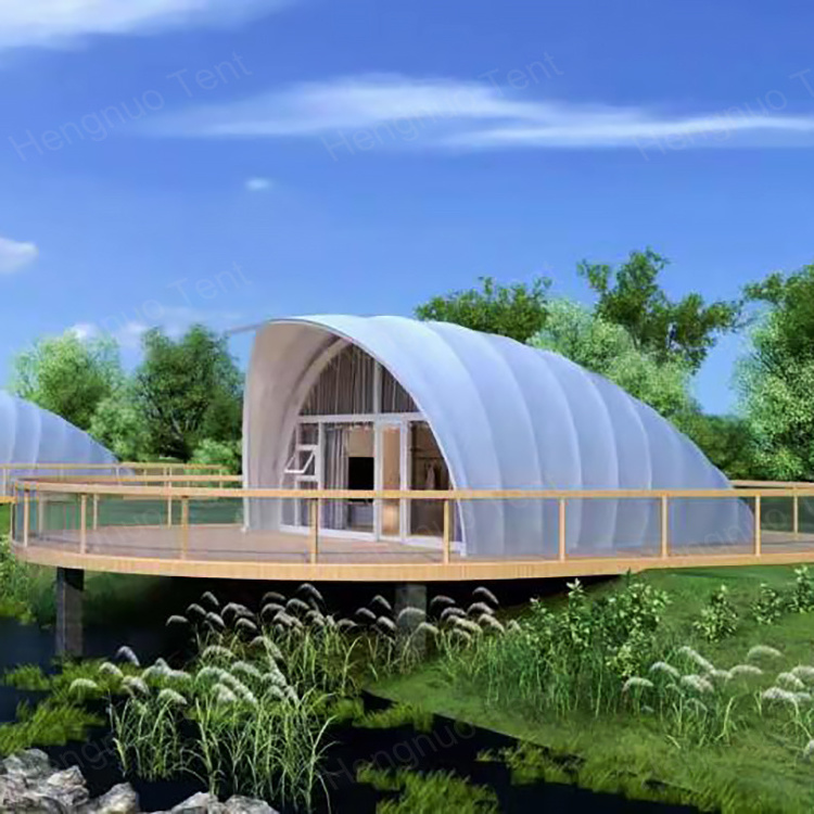 Eco Friendly cocoon-like Glamping Tent Prefab House Pods Tents for Camping Outdoor Resort Vacation