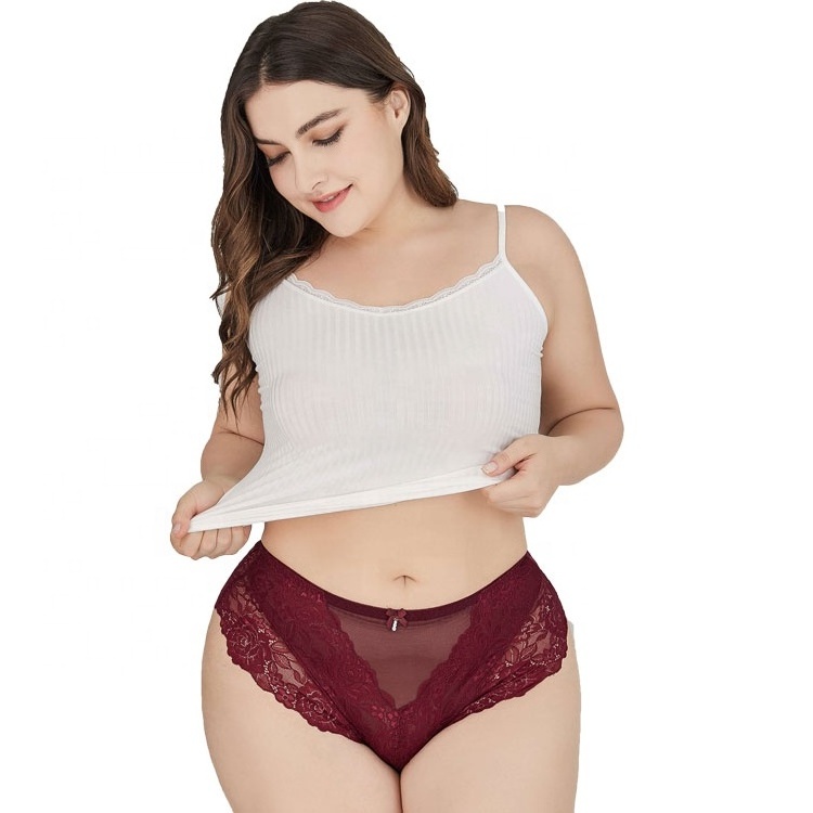 12 Hours Custom Design high rise plus size women briefs fat women lace panty briefs panties underwear