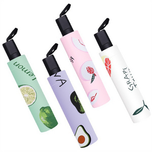 Umbrellas Wholesale Folding Full Automatic Fruit Sunscreen Sunshine Rain Dual purpose Sun Umbrellas Logo