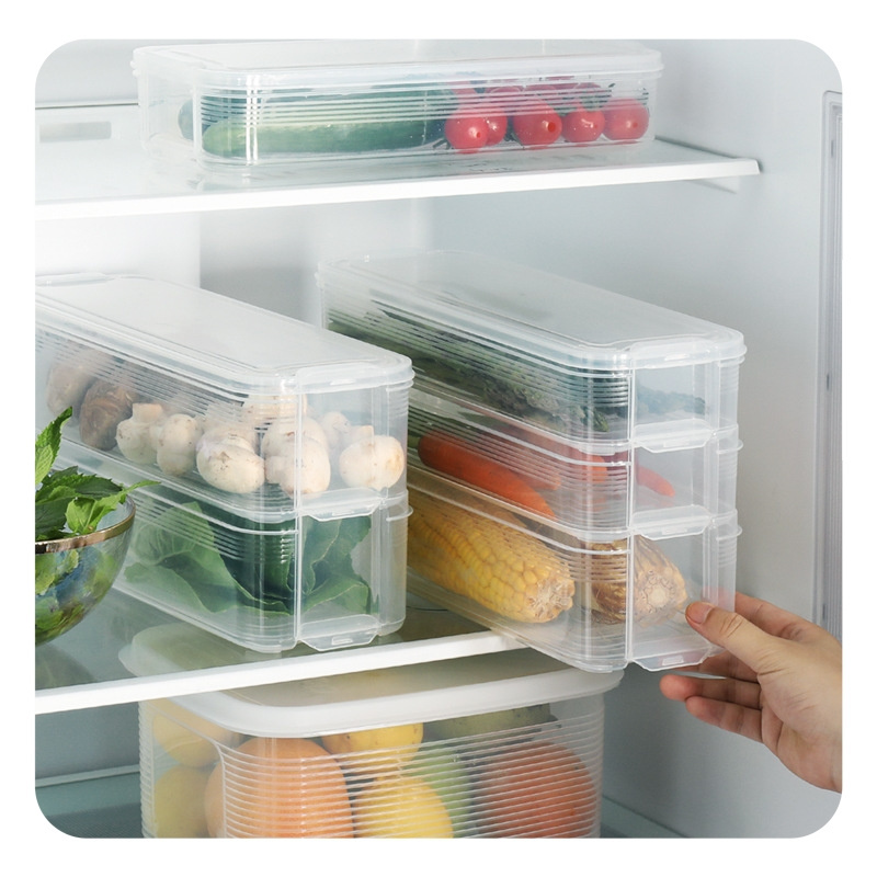 Multi-Layer Plastic Storage Box Transparent Food Sealed Box Kitchen Organizer Tools Refrigerator Fresh-Keeping Boxes