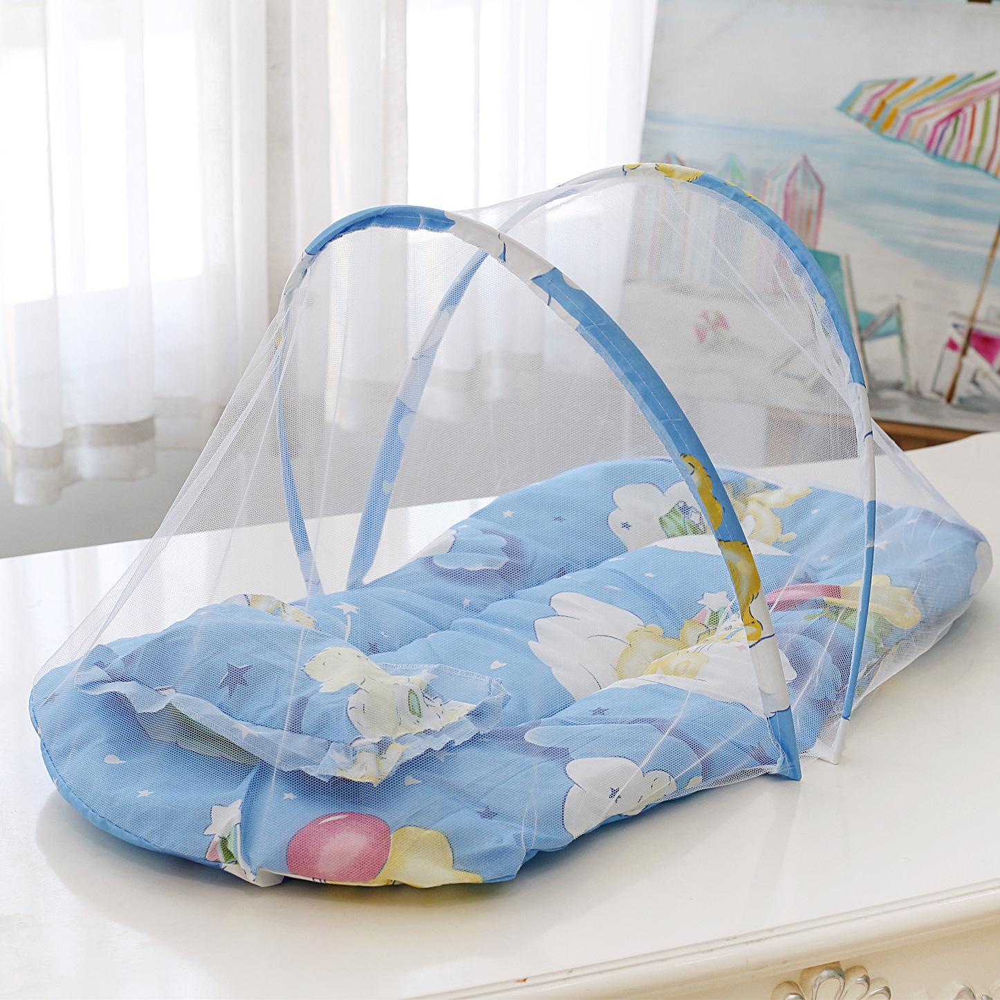 Baby Products Foldable Mosquito Net Tent Newborn Cotton Bed Net Free Installation Portable Mosquito Net For Baby