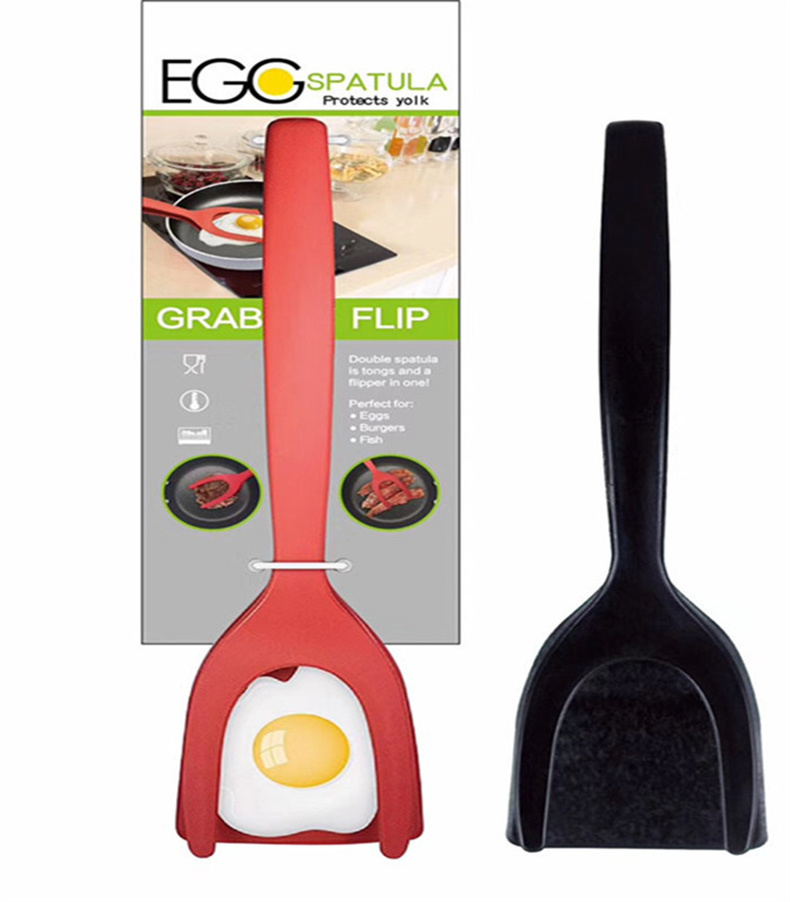 2-in-1 Kitchen Gadget Sets Omelette Spatula Kitchen Silicone Spatula for Toast Pancake Egg Kitchen Accessories Flip Tongs