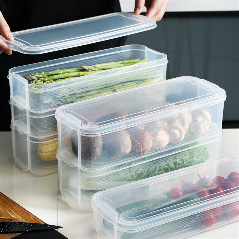 Multi-Layer Plastic Storage Box Transparent Food Sealed Box Kitchen Organizer Tools Refrigerator Fresh-Keeping Boxes