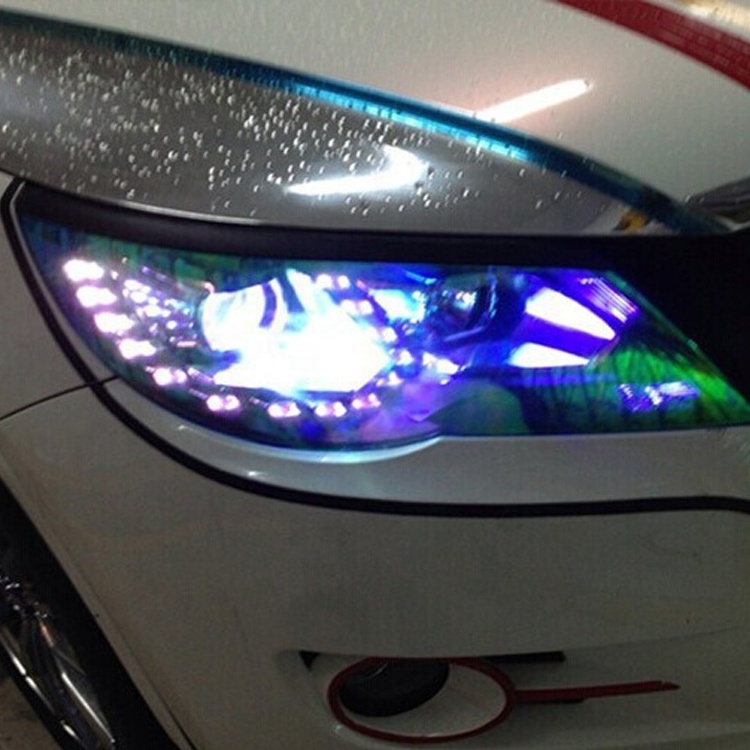 2021 new design photochromic  Chameleon Car Head Light LED Lamp Film Rainbow Vinyl Roll Transparent Car Lamp Headlight Tint Film