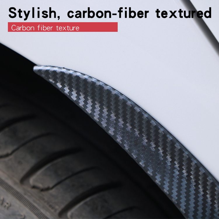 Universal 2PCS Carbon Fiber Fender Flares Arch Wheel Eyebrow Protector Sticker Anti-Scratch Strip Moulding Trim