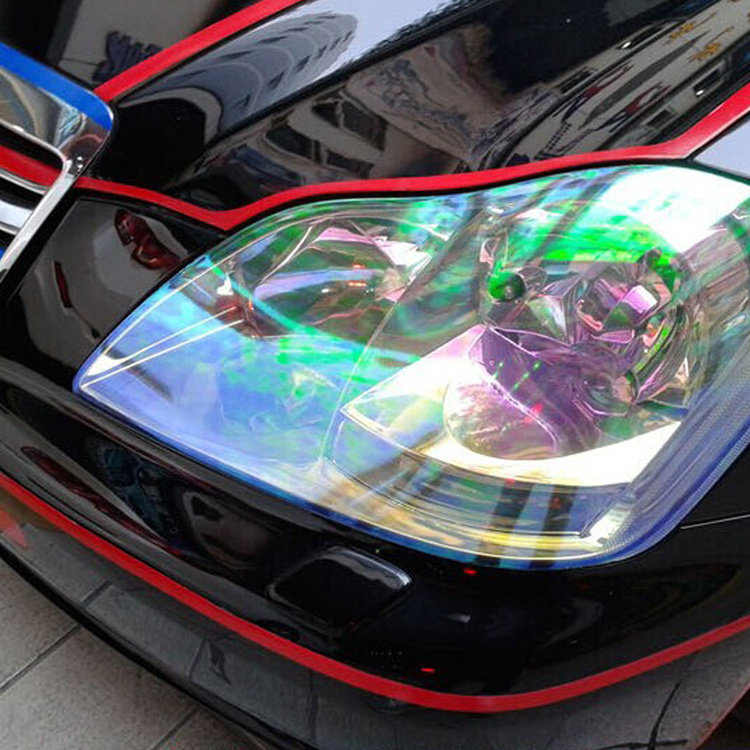 2021 new design photochromic  Chameleon Car Head Light LED Lamp Film Rainbow Vinyl Roll Transparent Car Lamp Headlight Tint Film