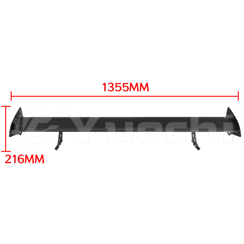 53 Inch Hatchback Rear Wing Spoilers Universal Aluminum Alloy Black Lightweight GT Rear Trunk Wing Spoiler