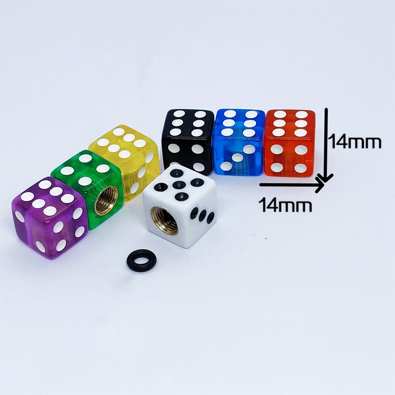 Universal Auto Tire Accessories Plastic Car Styling Dice Dust Valve Caps Motorcycles Electric Cars Tire Valve Dust Cap