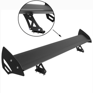 53 Inch Hatchback Rear Wing Spoilers Universal Aluminum Alloy Black Lightweight GT Rear Trunk Wing Spoiler