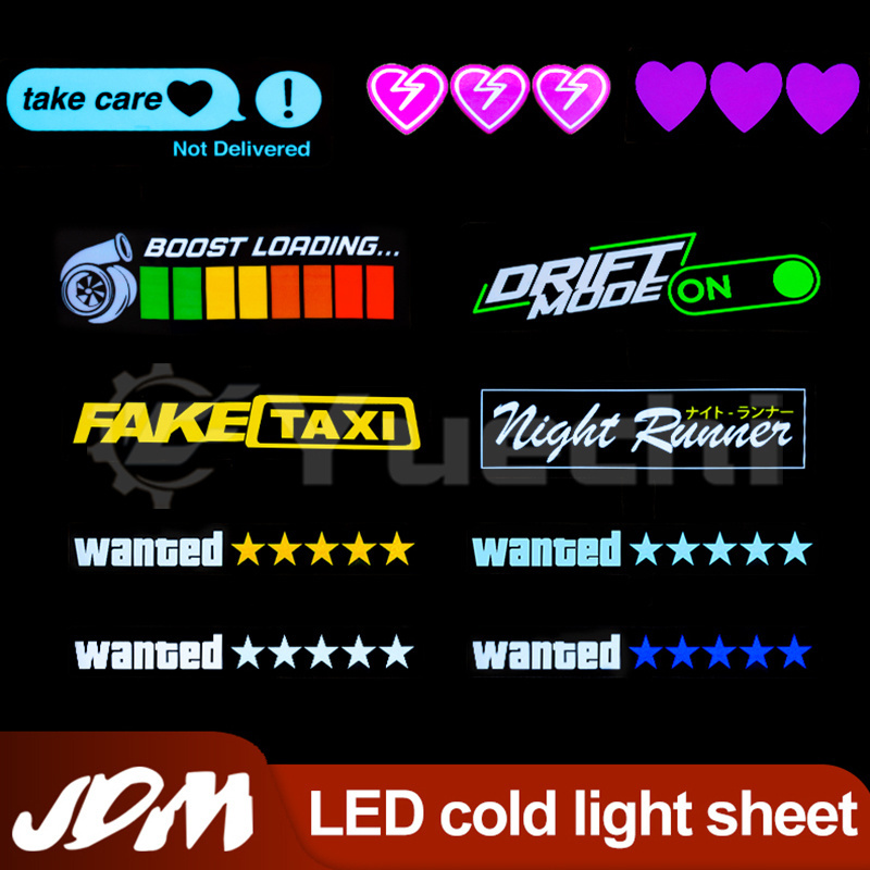 Car Window Stickers Jdm Deco Glow Panel Electric Light Up Illuminated Led Car Sticker Car Accessories