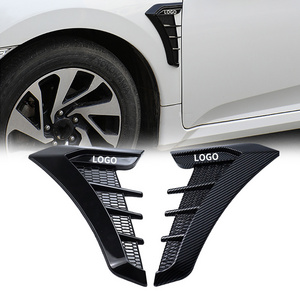 Universal Car Shark Side Decor Door Fender Vent Air Wing Cover Gloss Black Carbon Fiber Car Universal Side Wing Cover