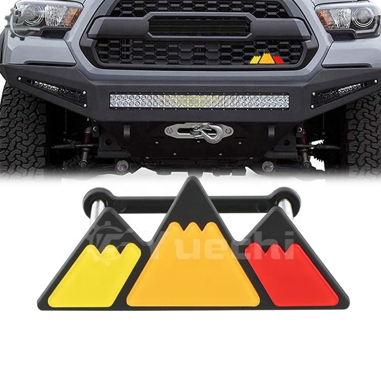 Yuechi Snow Mountain 3D TRI-COLOR Grille Badge ABS Chrome Car Emblem For  Toyota Tacoma 4Runner Tundra