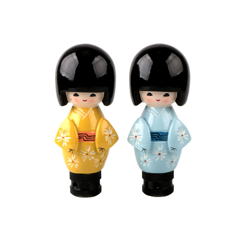 Jdm Styling Cute Dolls Kimono Girl Car Gear Shift Knob Manual Transmission Gear Stick Knob Shift Car Accessories