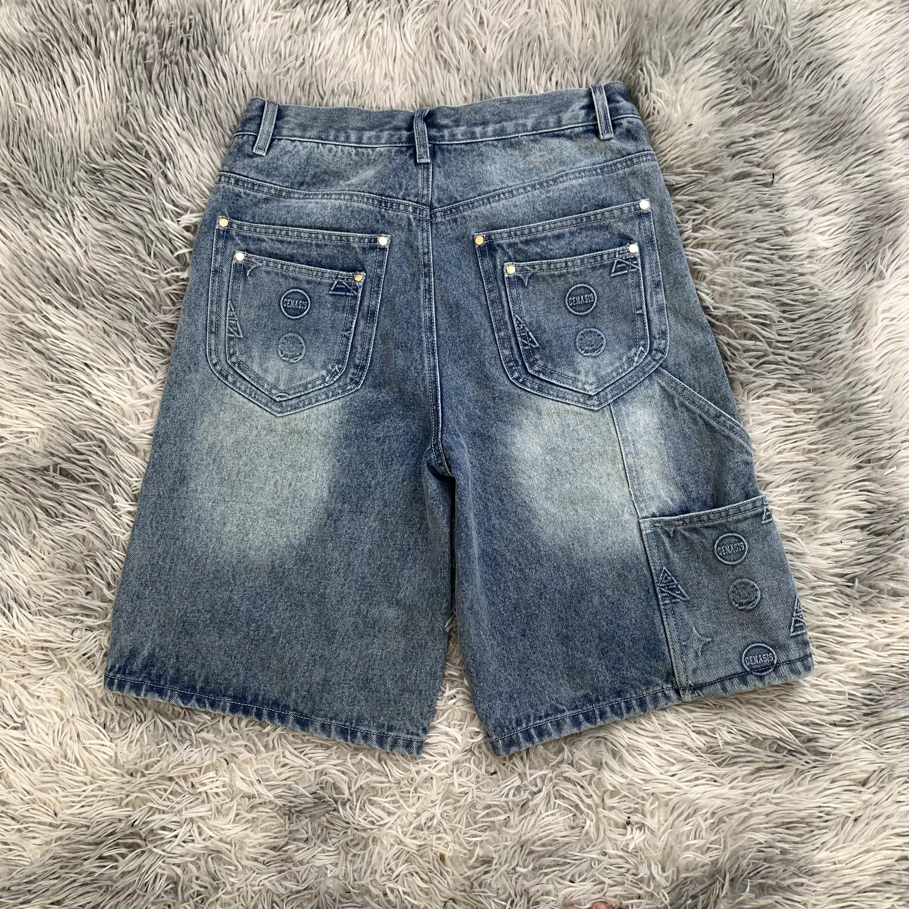 DENIMGUYS Custom Men Streetwear Carpenter Shorts Fashion Baggy Men's Jorts Work Half Pants Loose Carpenter Denim Jean Shorts