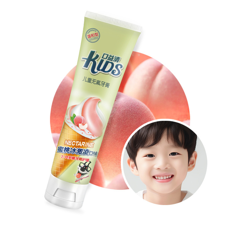 70g Natural safe Children Toothpaste Dental Hygiene Teeth Cleaning Whitening Kids peach flavor Toothpaste for  2-12