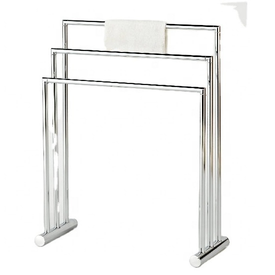 High-quality iron tube three-tier stepped vertical Standing towel rack