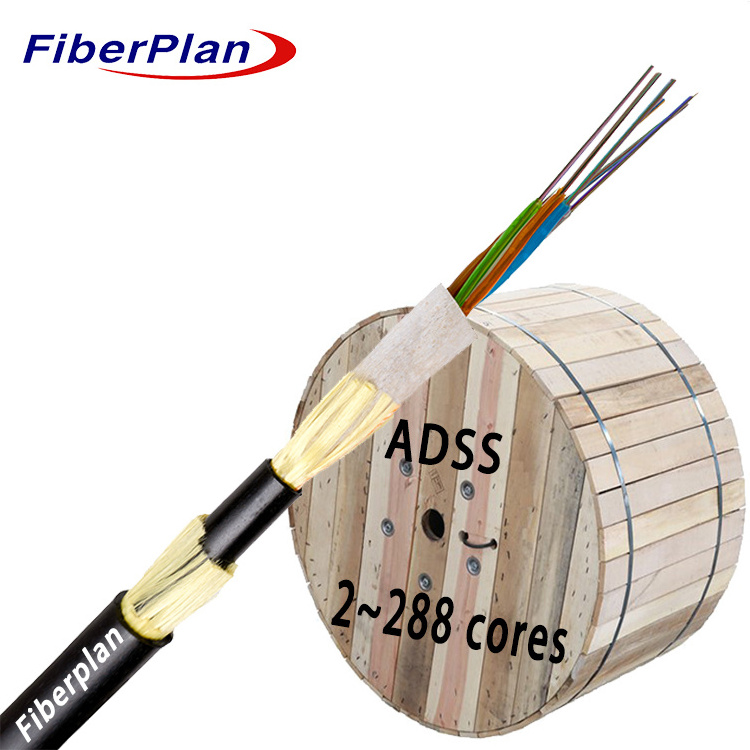 Fiberplan ADSS fiber optic cable 2 4 6 8 12 24 48 72 96 core adss aerial cable 1 km price om1 aerial fiber cable