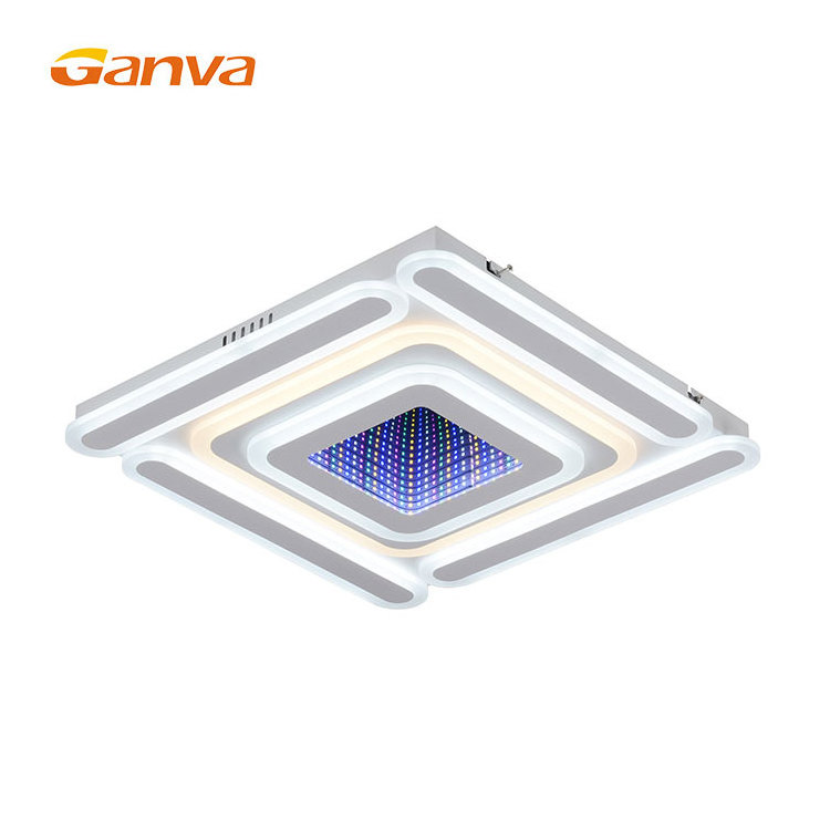 Ganva Contemporary Indoor Dimmable Decorative Room Fixture Acrylic Surface Mounted Plafon Modern Led Ceiling Light