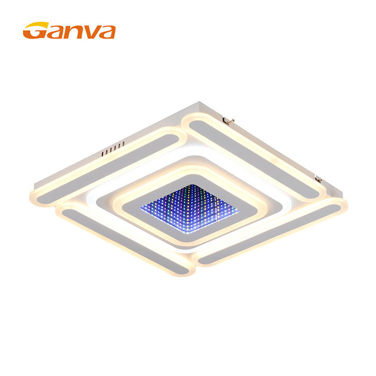 Ganva Contemporary Indoor Dimmable Decorative Room Fixture Acrylic Surface Mounted Plafon Modern Led Ceiling Light