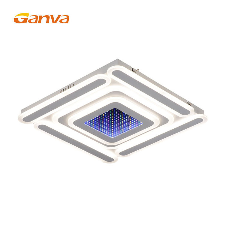 Ganva Contemporary Indoor Dimmable Decorative Room Fixture Acrylic Surface Mounted Plafon Modern Led Ceiling Light